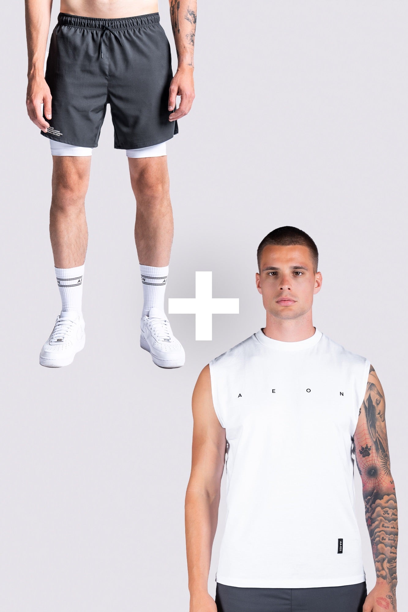 ICON BUNDLE - GRAPHITE/WHITE (2 - PIECE) - Aeon Athletics