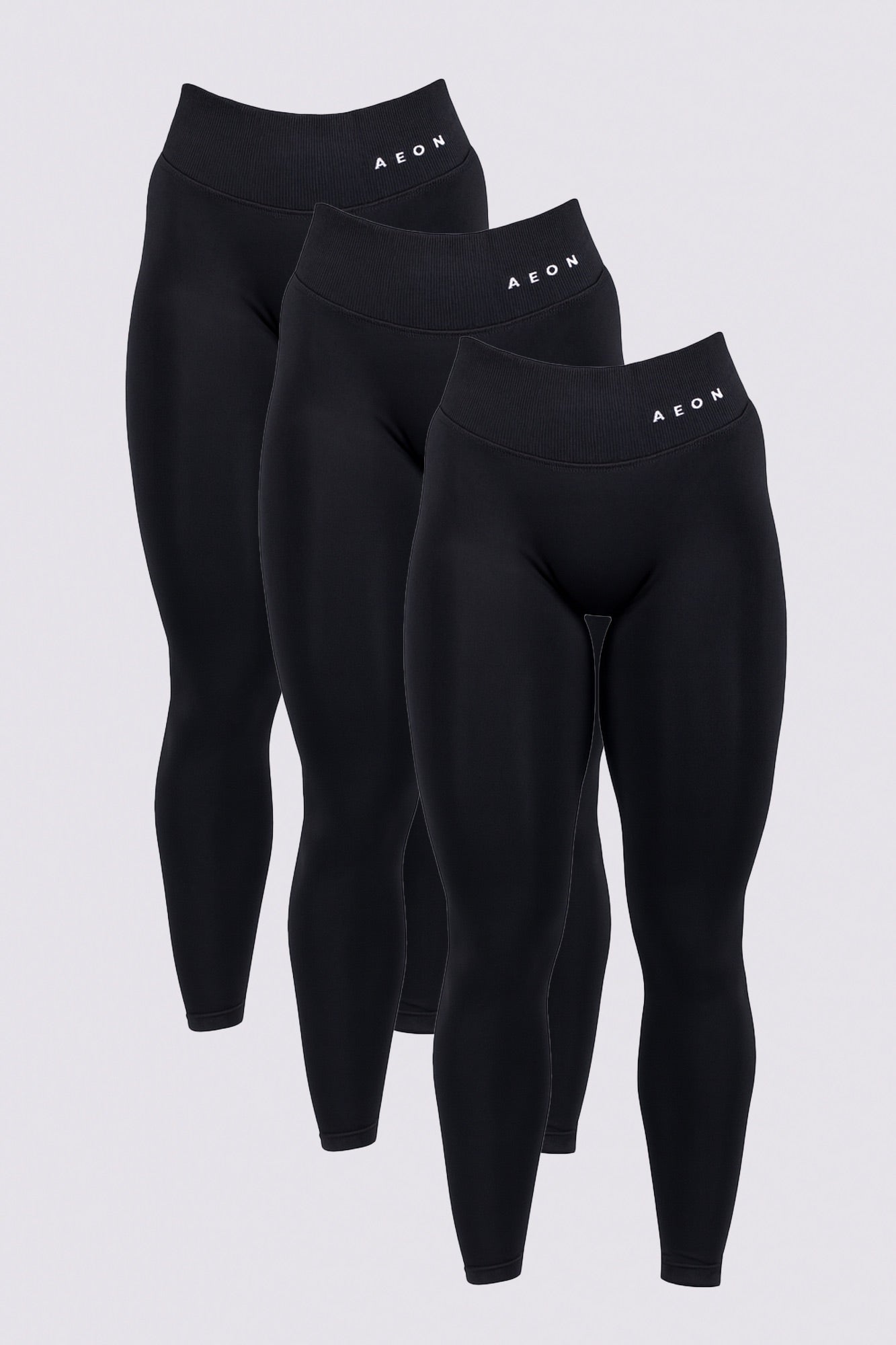 SIGNATURE SEAMLESS LEGGINGS BUNDLE - BLACK (3 - PIECES) - Aeon Athletics